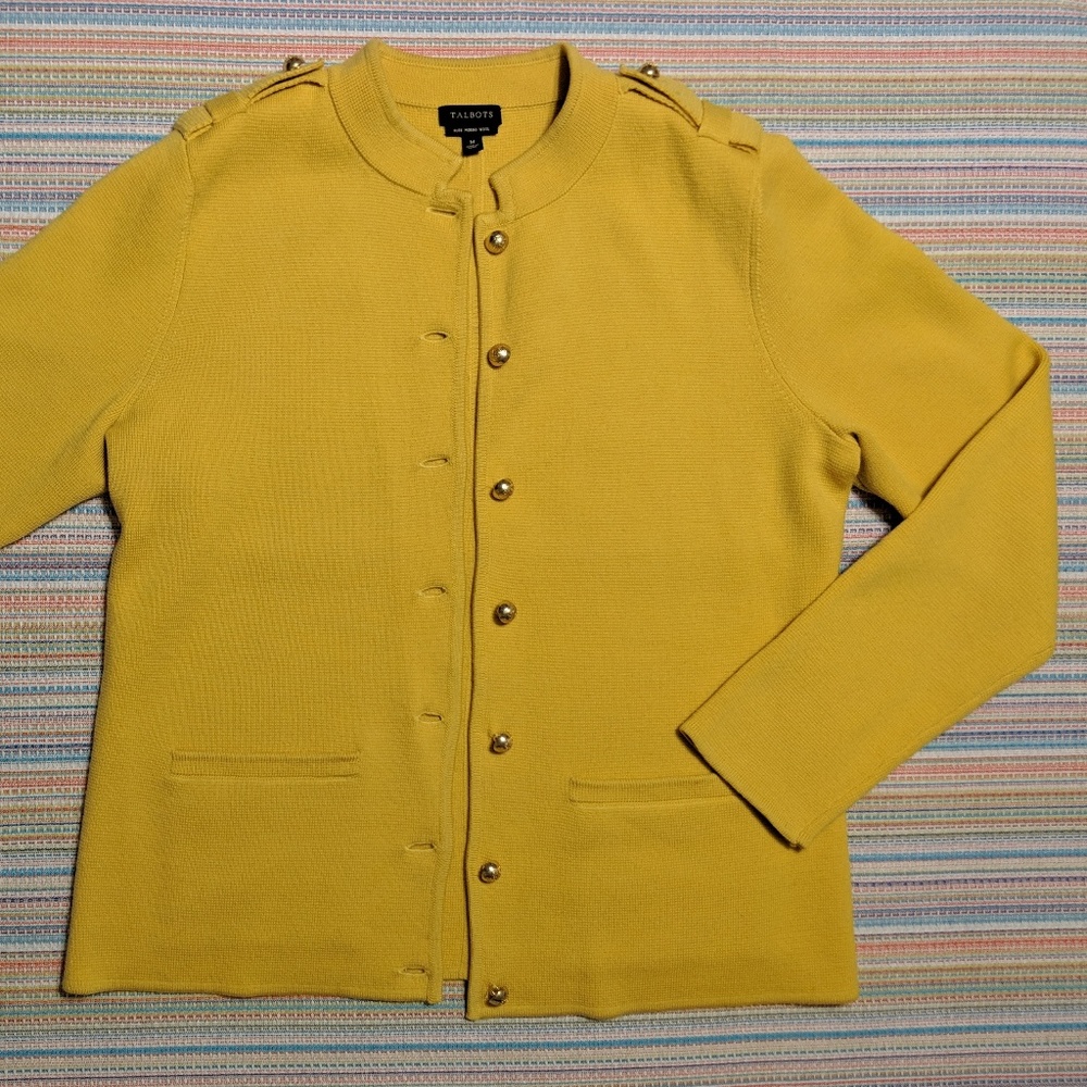 Talbots Yellow Pure Merino Wool Sweater Medium